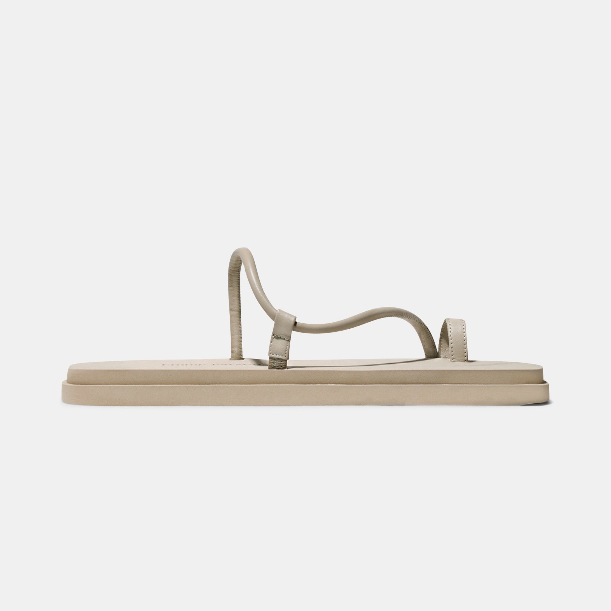 Bari Pool Slide in Beige Nappa and Rubber