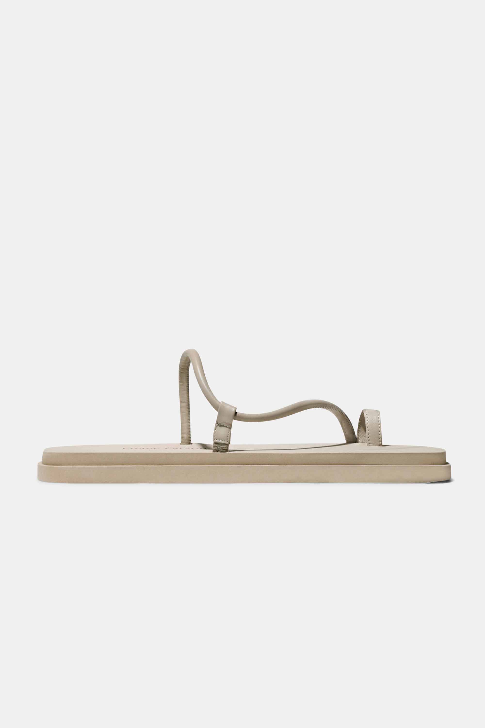 Bari Pool Slide in Beige Nappa and Rubber