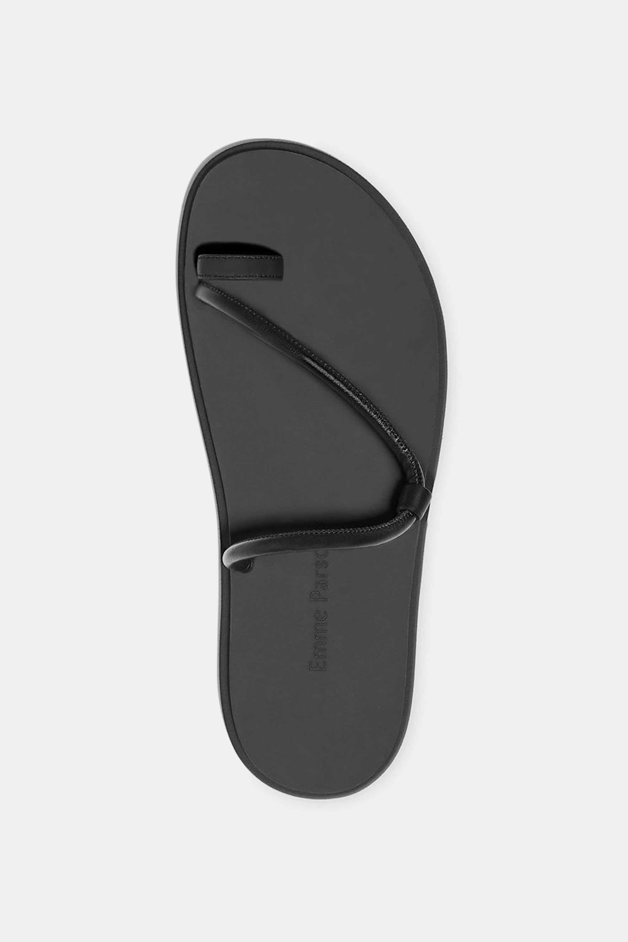 Bari Pool Slide in Black Nappa and Rubber