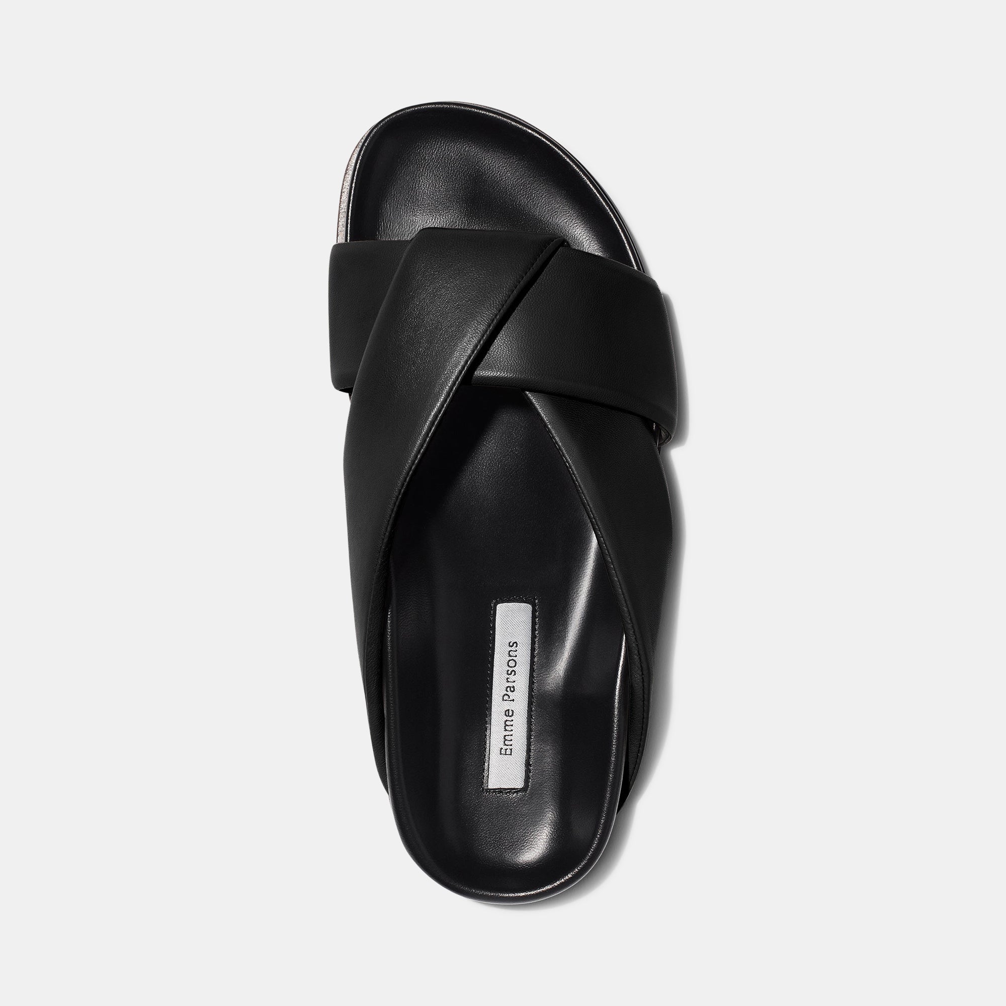 Folded Slide in Black Nappa