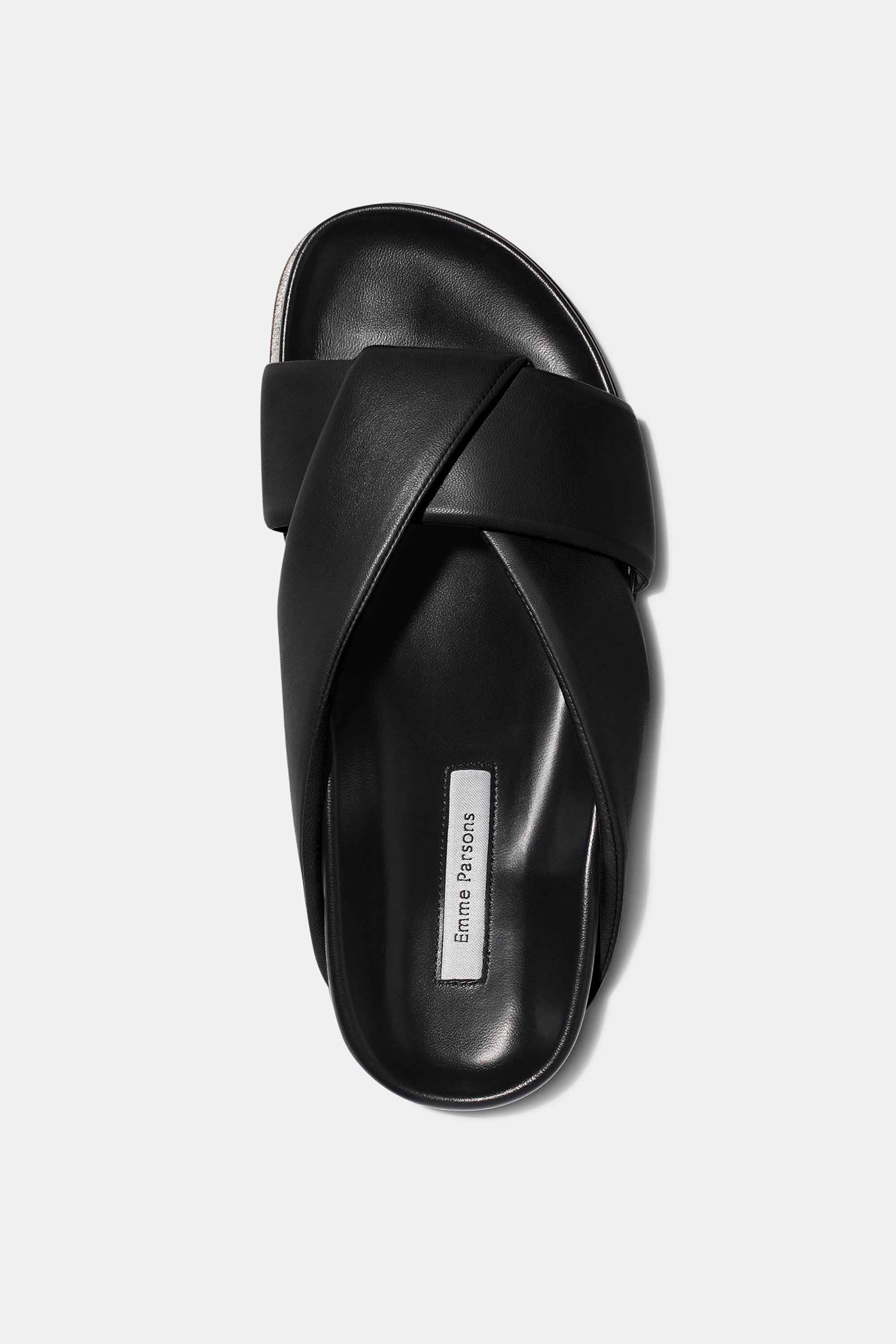 Folded Slide in Black Nappa