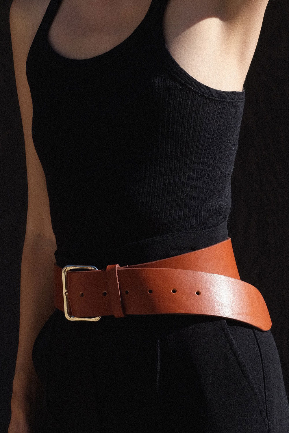 Largo Belt in Chestnut with Gold Buckle — Exclusive