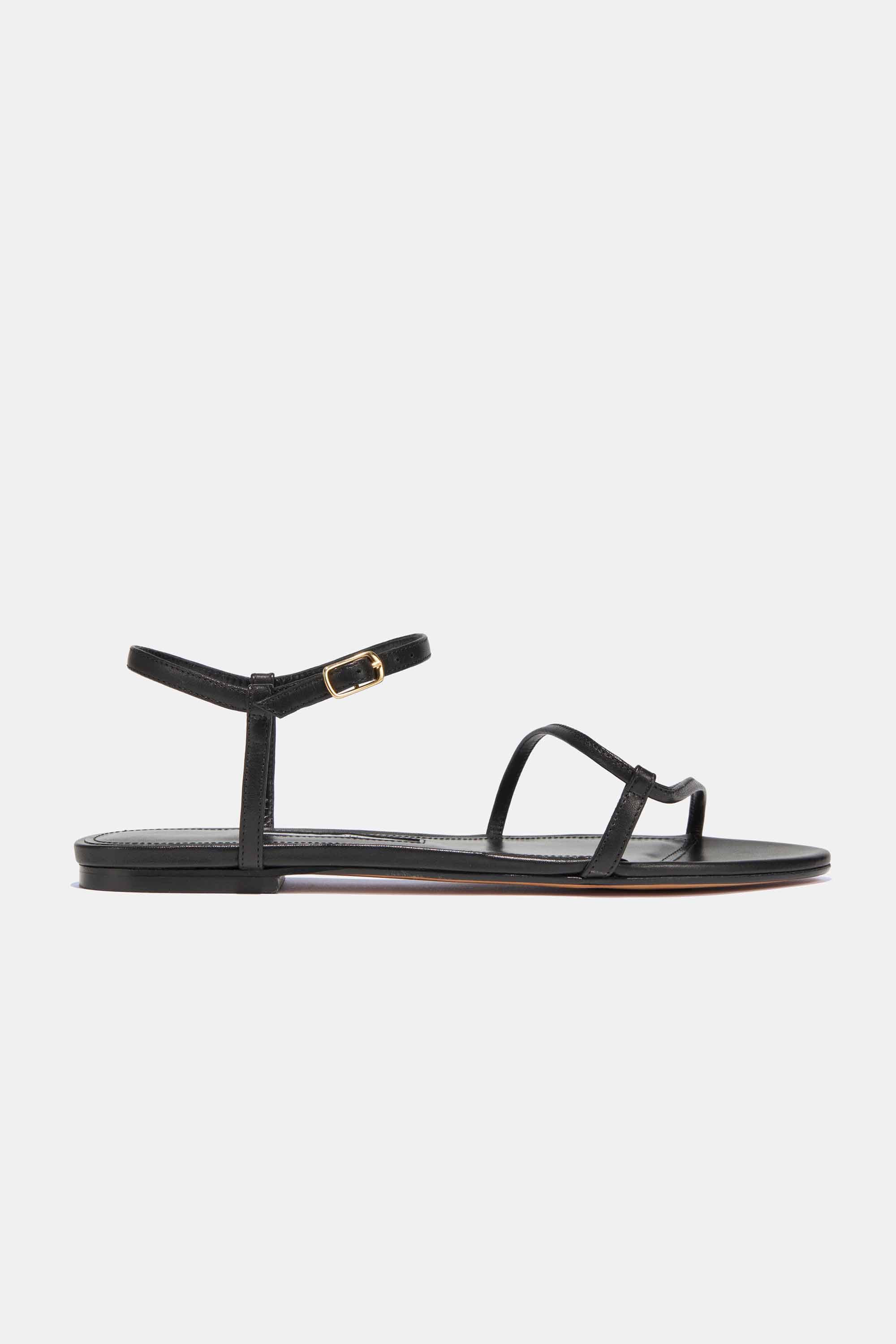 Loop Sandal in Black Nappa