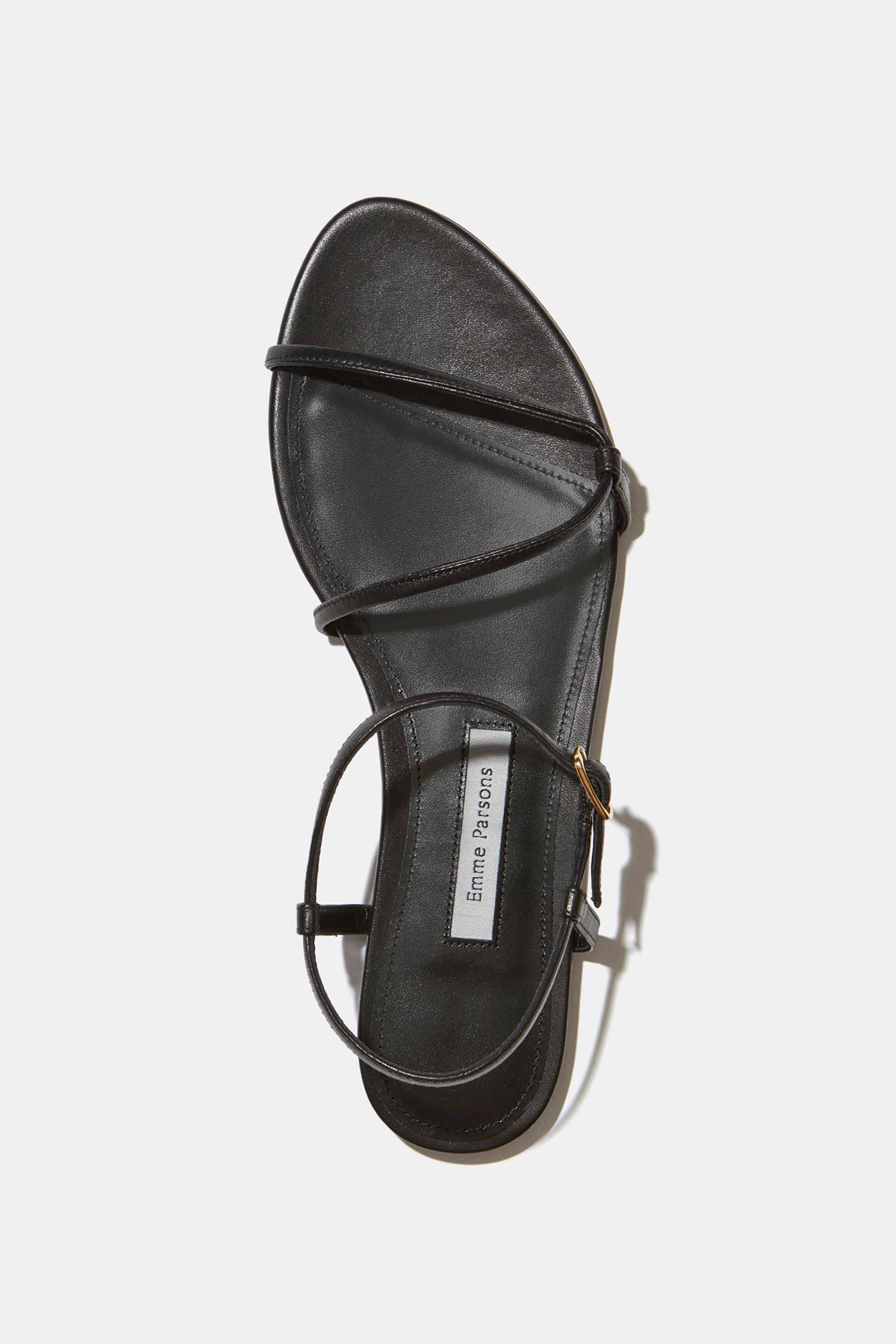 Loop Sandal in Black Nappa