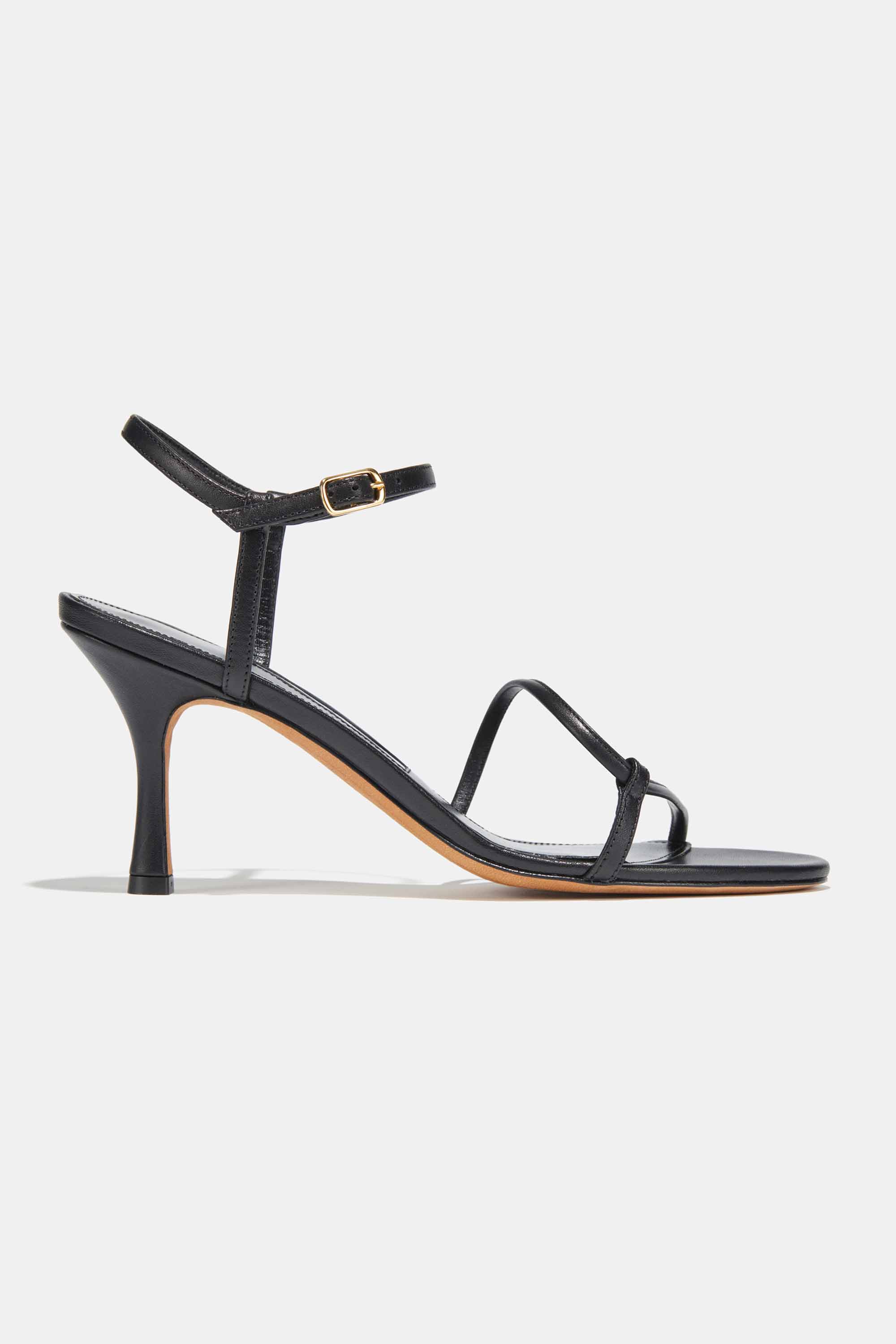 Loop Heel in Black Nappa