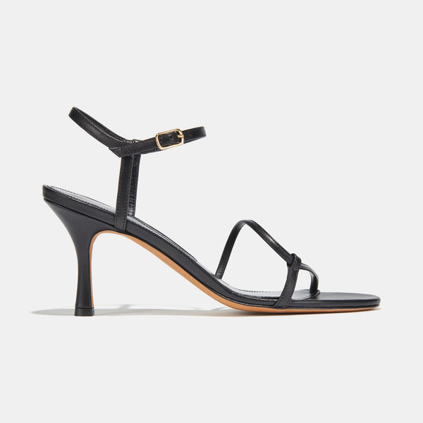 Loop Heel in Black Nappa