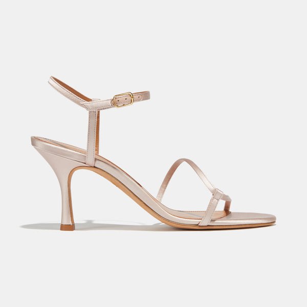 Loop Heel in Pale Pink Satin