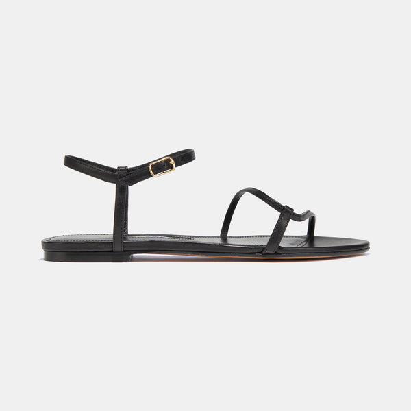 Loop Sandal in Black Nappa