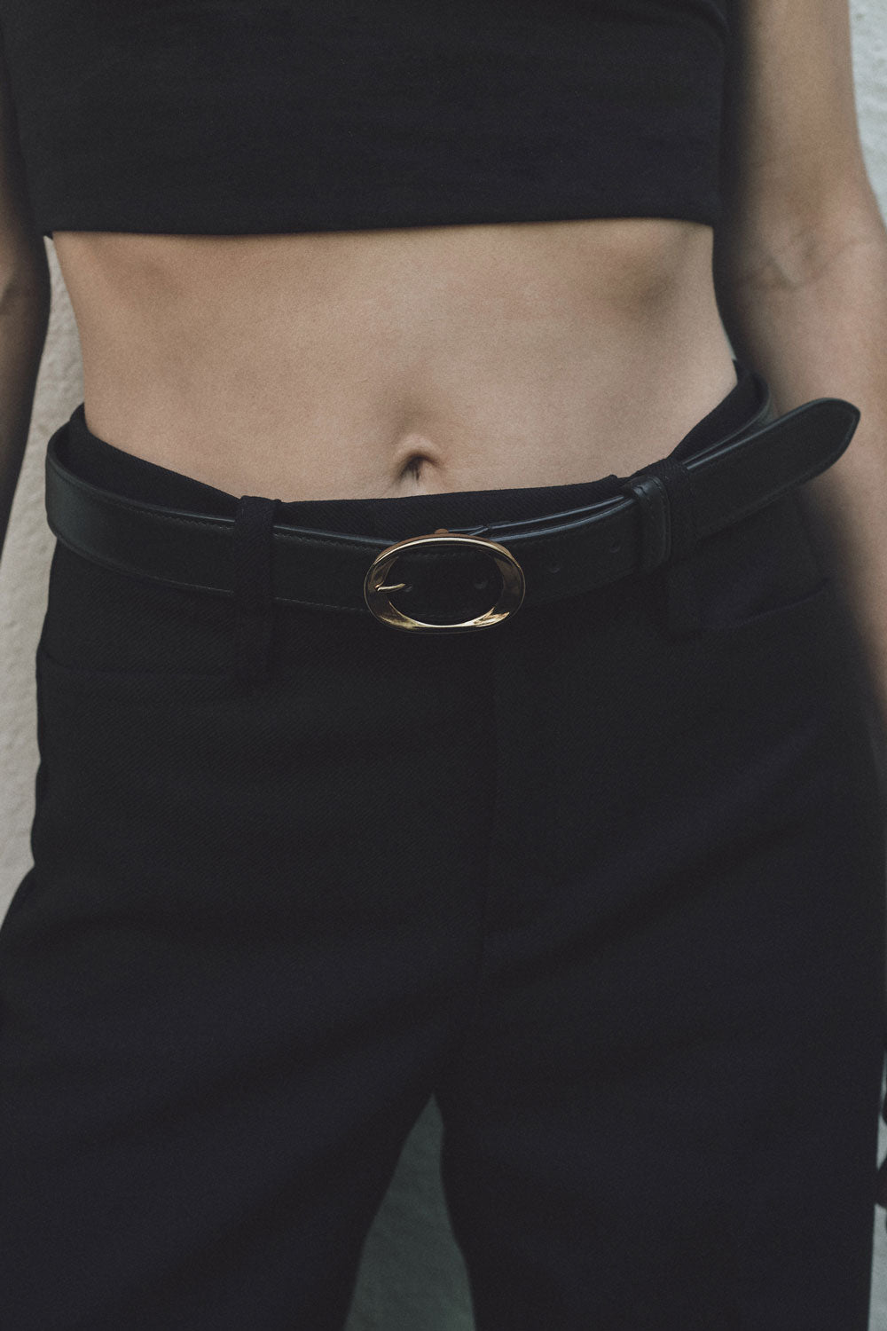 Miravalle Belt in Black with Gold Buckle — Exclusive