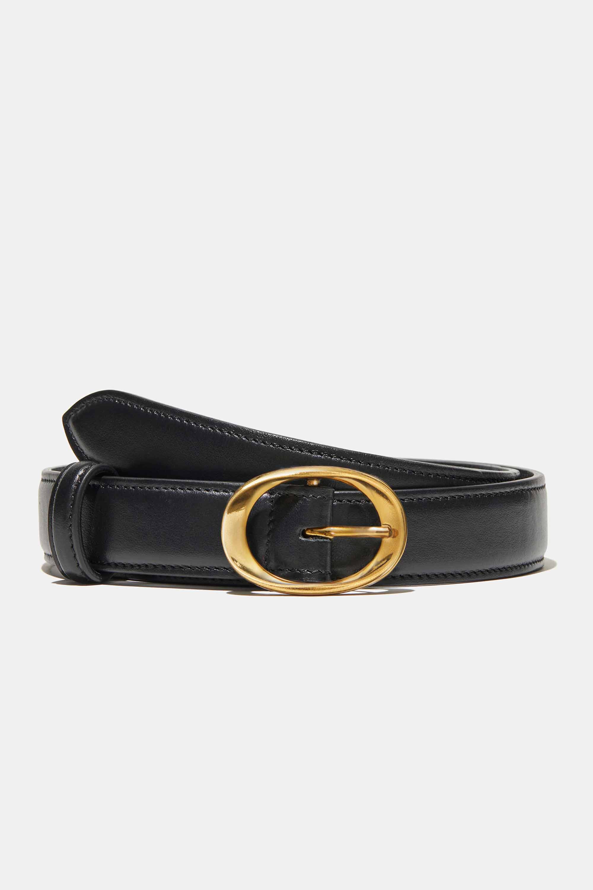 Miravalle Belt in Black with Gold Buckle — Exclusive