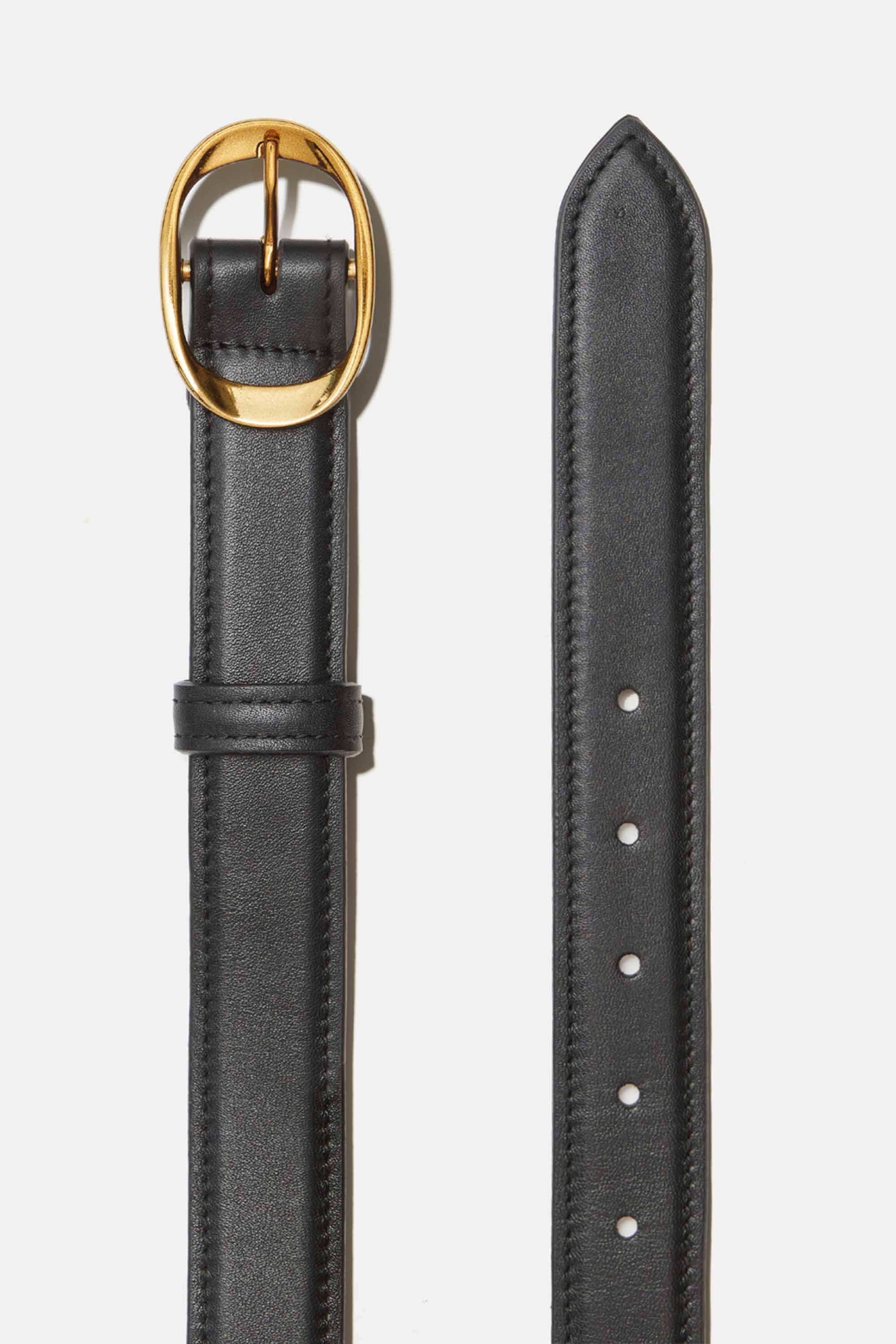 Miravalle Belt in Black with Gold Buckle — Exclusive