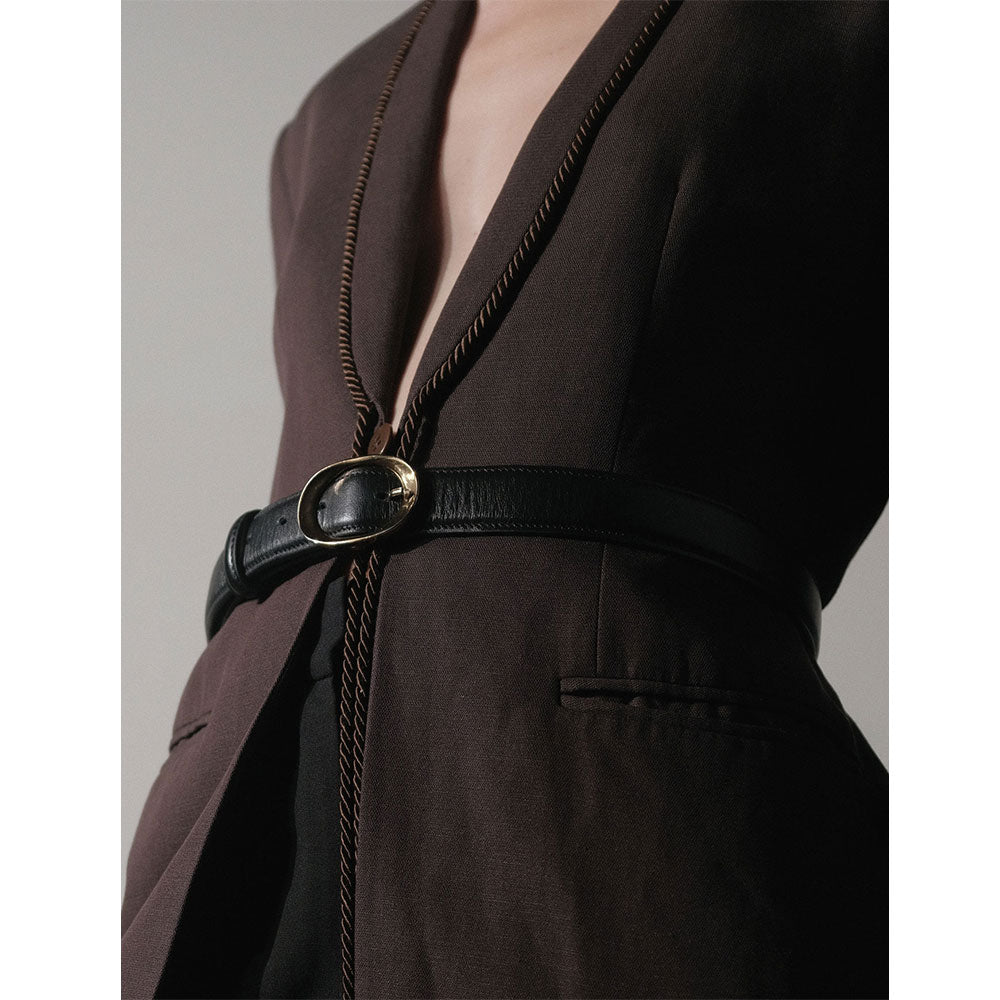 Miravalle Belt in Black with Gold Buckle — Exclusive