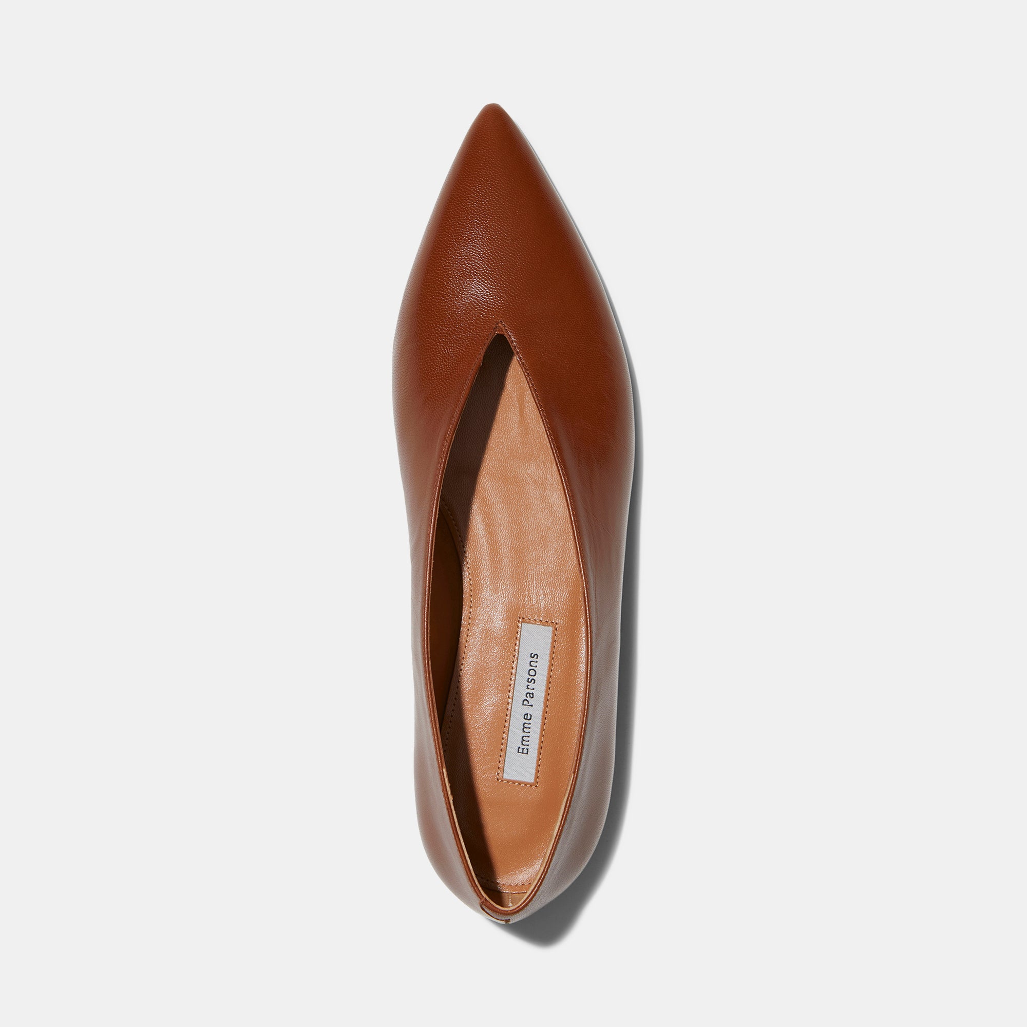 Pointy Flat in Chestnut Nappa