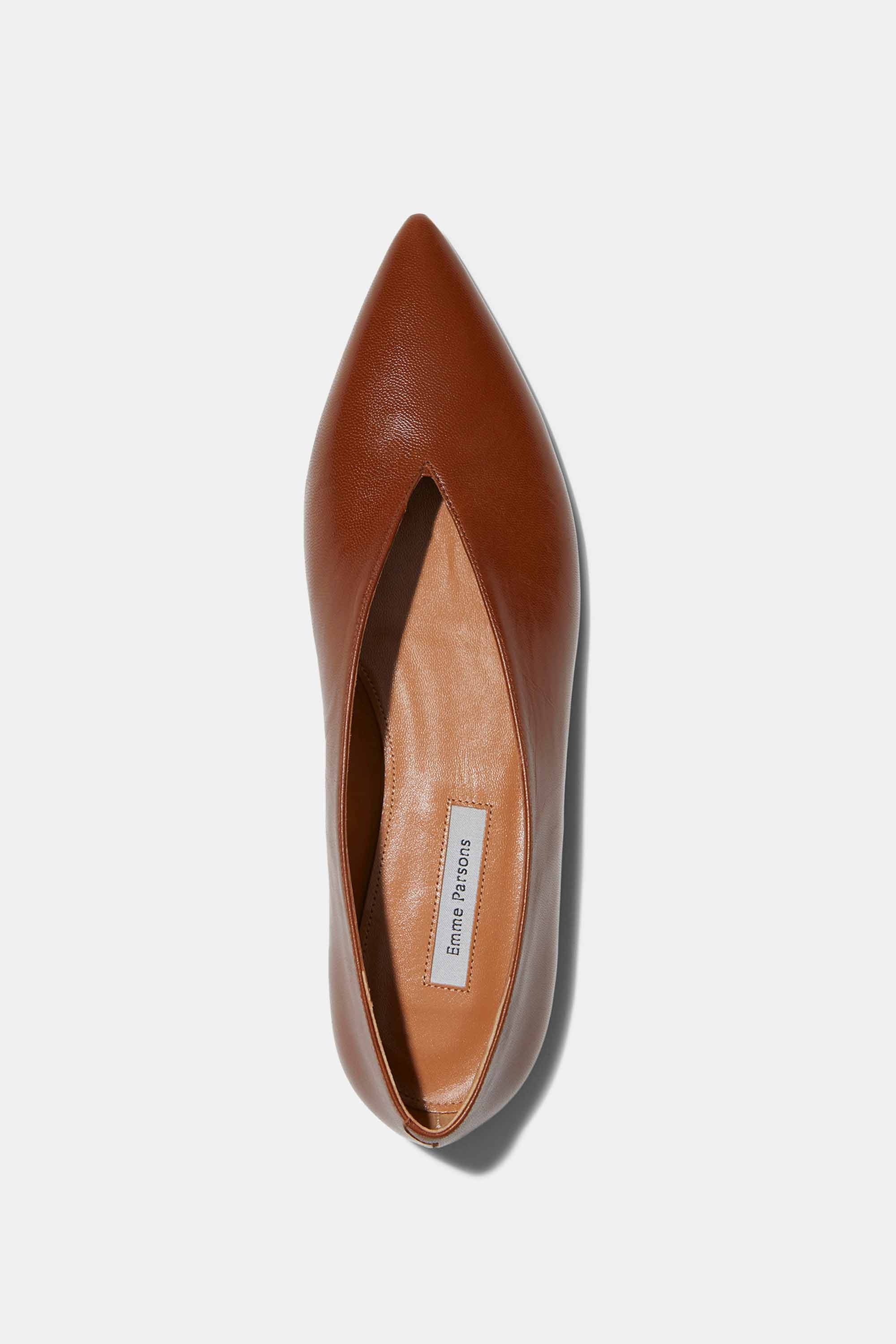 Pointy Flat in Chestnut Nappa